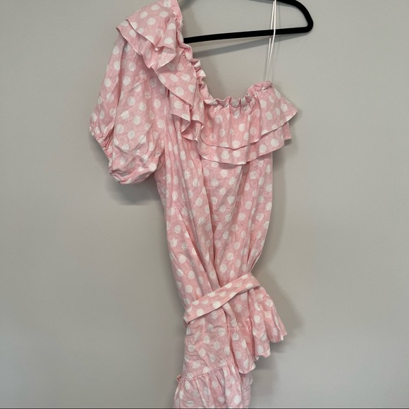 Lisa Marie Fernandez x Target Pink & White Polka Dot Short Ruffle Dress Size 1X - Picture 7 of 7